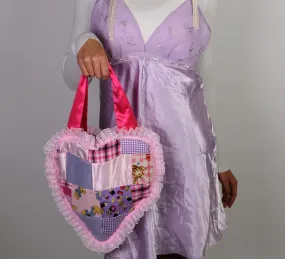 ♡  Recyled Fabric heart bag ♡