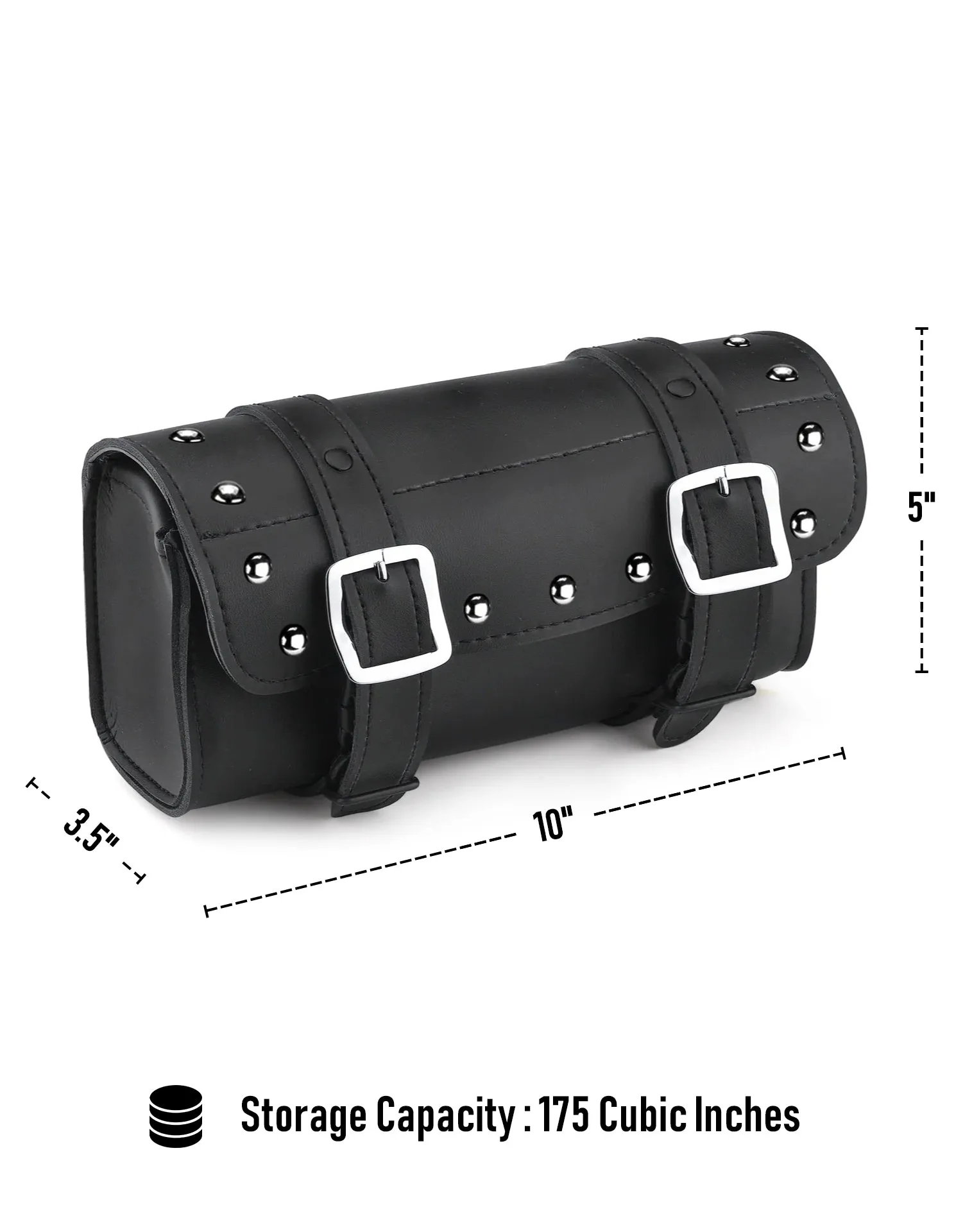 2L - Armor Studded Honda Leather Motorcycle Handlebar Bag