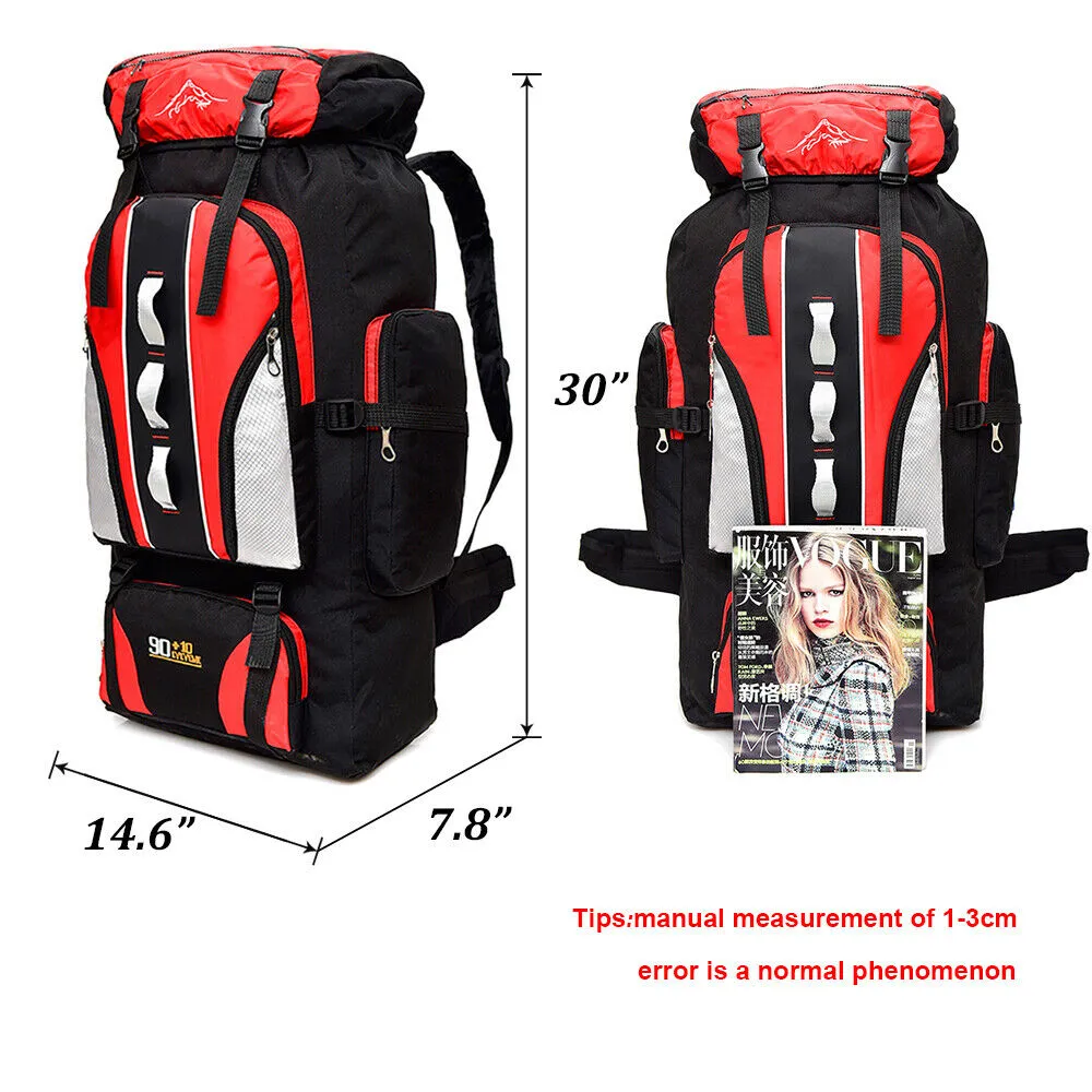 80L/100L Outdoor Hiking Backpack Camping Waterproof Shoulder Travel Bag