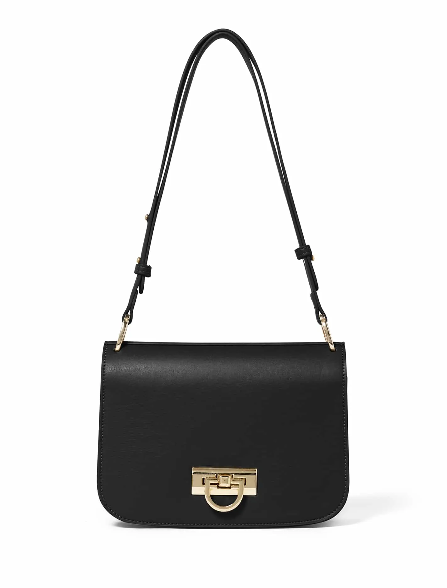 Alina Metal Clasp Saddle Bag