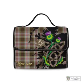 Anderson Dress Tartan Waterproof Canvas Bag with Scotland Map and Thistle Celtic Accents