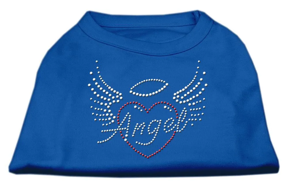 Angel Heart Rhinestone Dog Shirt Blue Med (12)