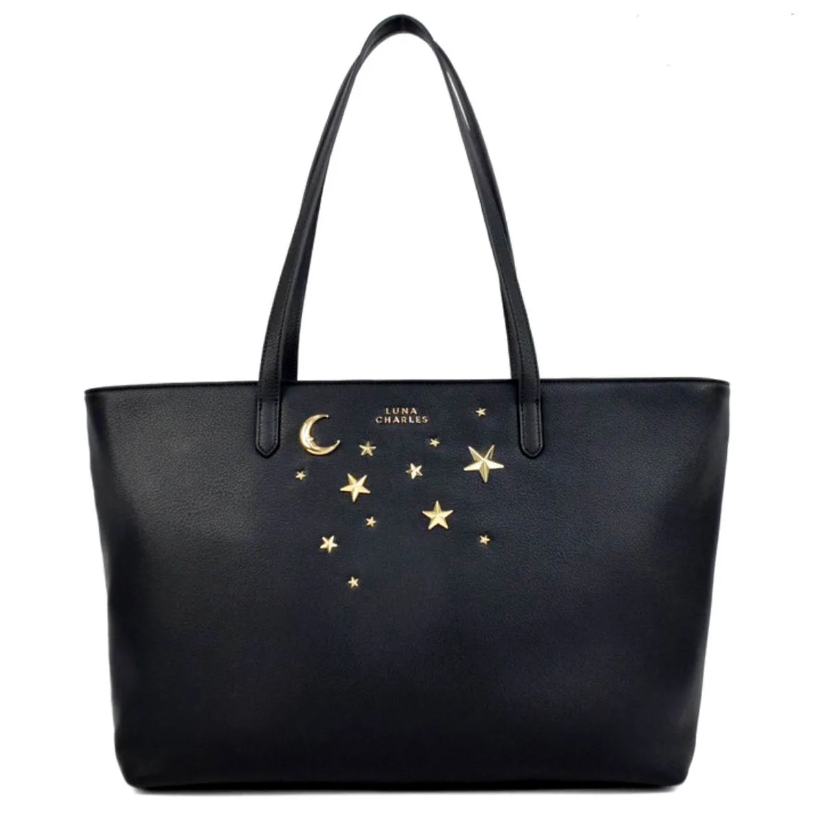 Anya Star Studded Tote Bag - Black & Gold