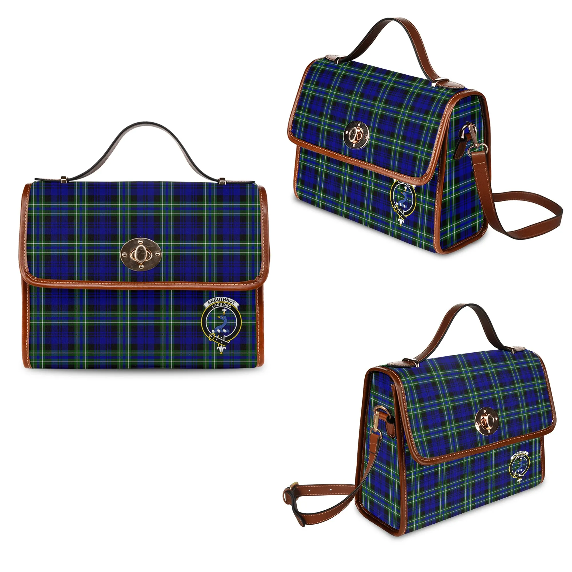 Arbuthnot Modern Tartan Waterproof Canvas Bag with Family Crest