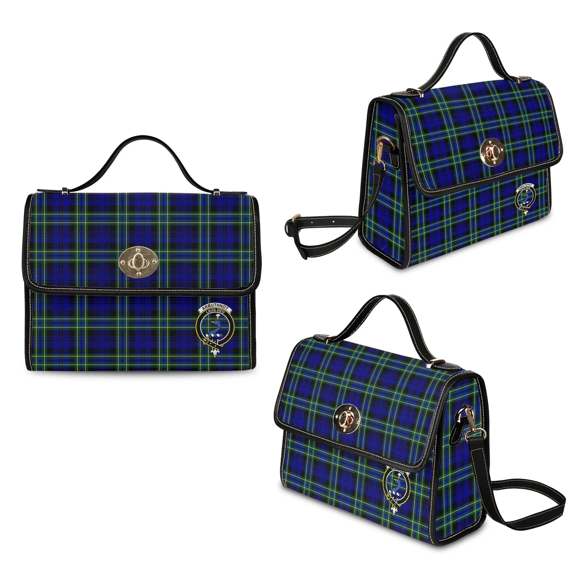 Arbuthnot Modern Tartan Waterproof Canvas Bag with Family Crest