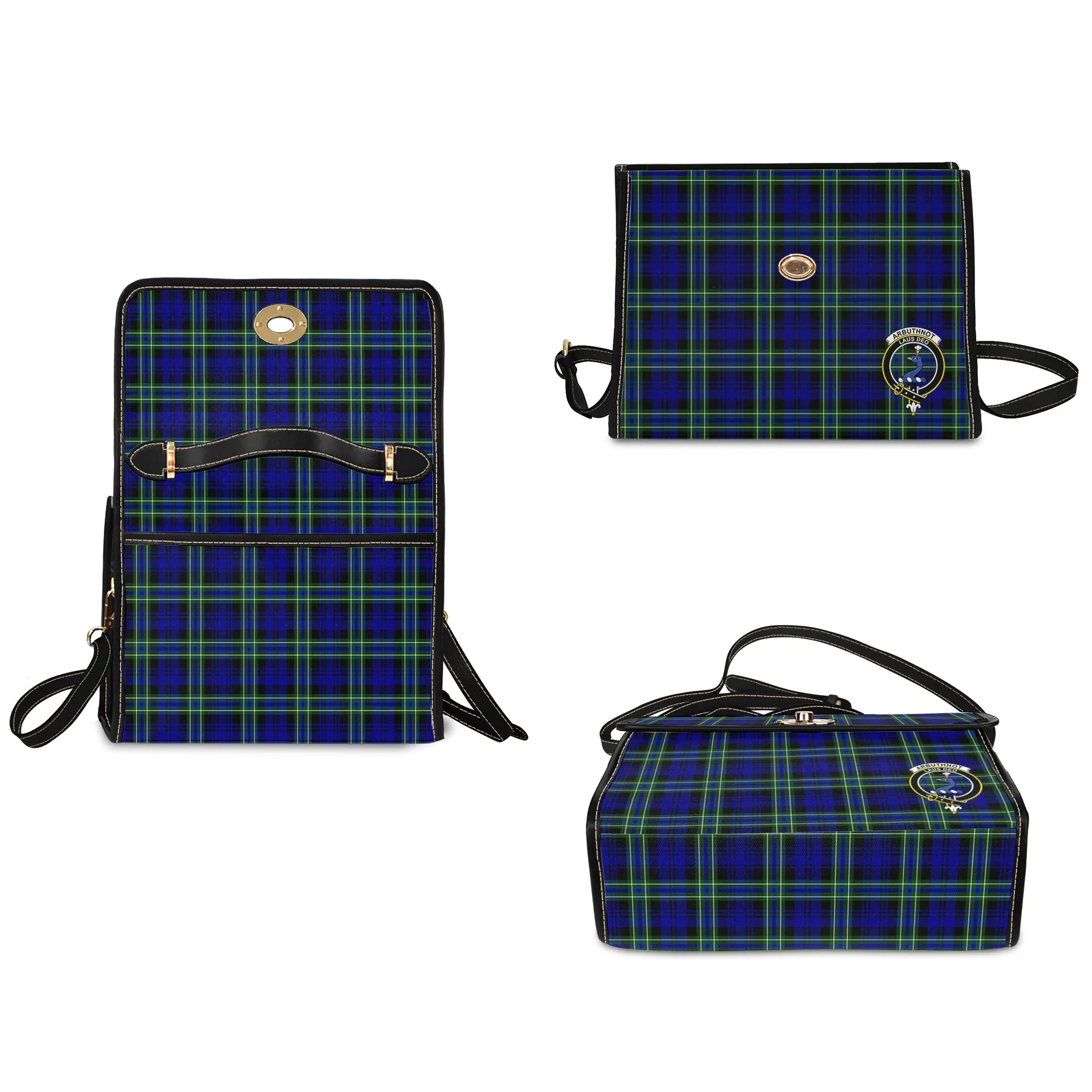 Arbuthnot Modern Tartan Waterproof Canvas Bag with Family Crest