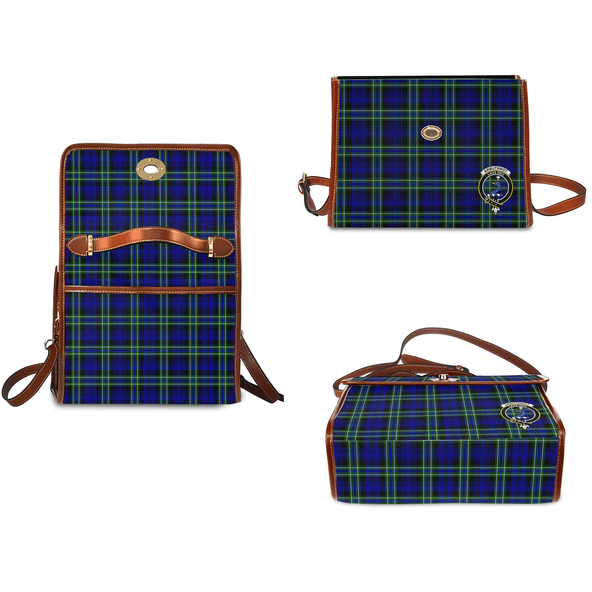 Arbuthnot Modern Tartan Waterproof Canvas Bag with Family Crest