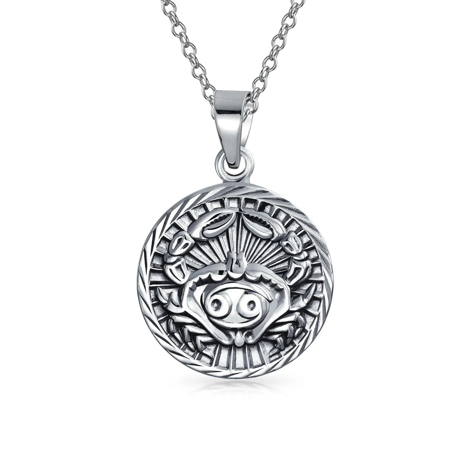 Astrology Horoscope Disc Medallion Pendant Necklace Zodiac 12 Signs