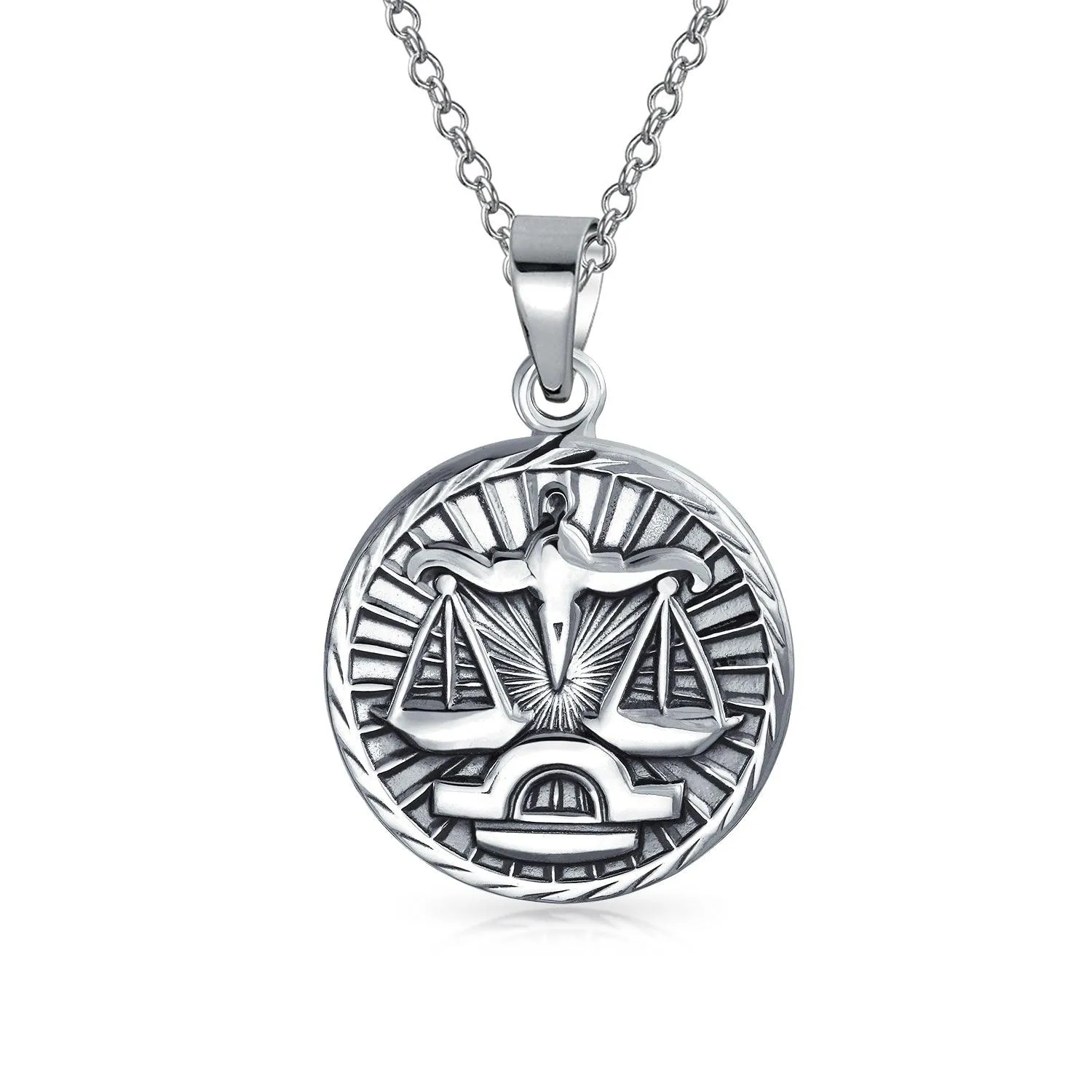 Astrology Horoscope Disc Medallion Pendant Necklace Zodiac 12 Signs