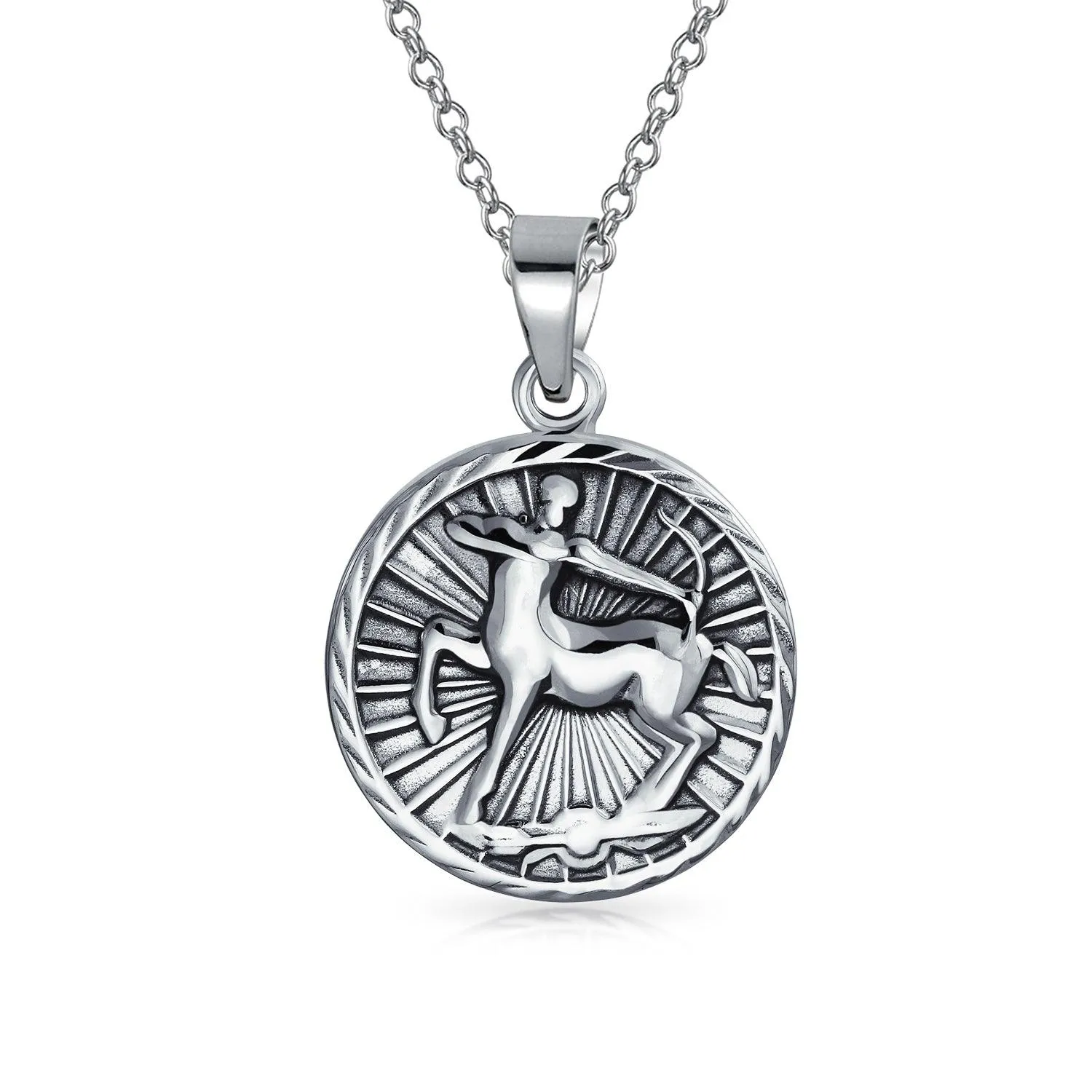 Astrology Horoscope Disc Medallion Pendant Necklace Zodiac 12 Signs