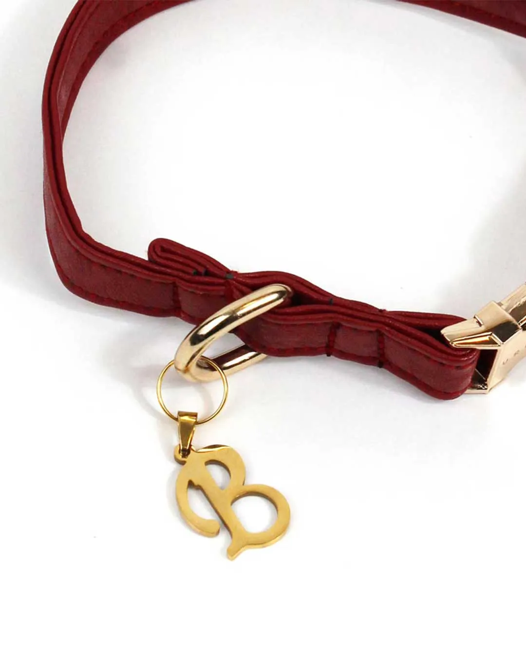 B Gold Initial Dog Charm