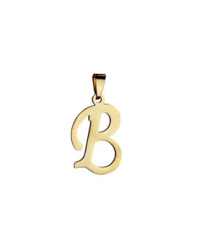 B Gold Initial Dog Charm