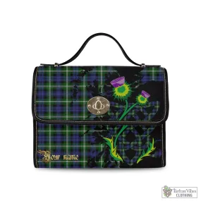 Baillie (Bailey) Tartan Waterproof Canvas Bag with Scotland Map and Thistle Celtic Accents