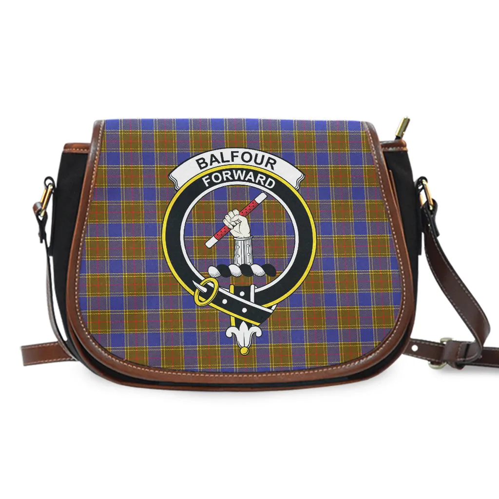 Balfour Tartan Saddle Bag with Family Crest