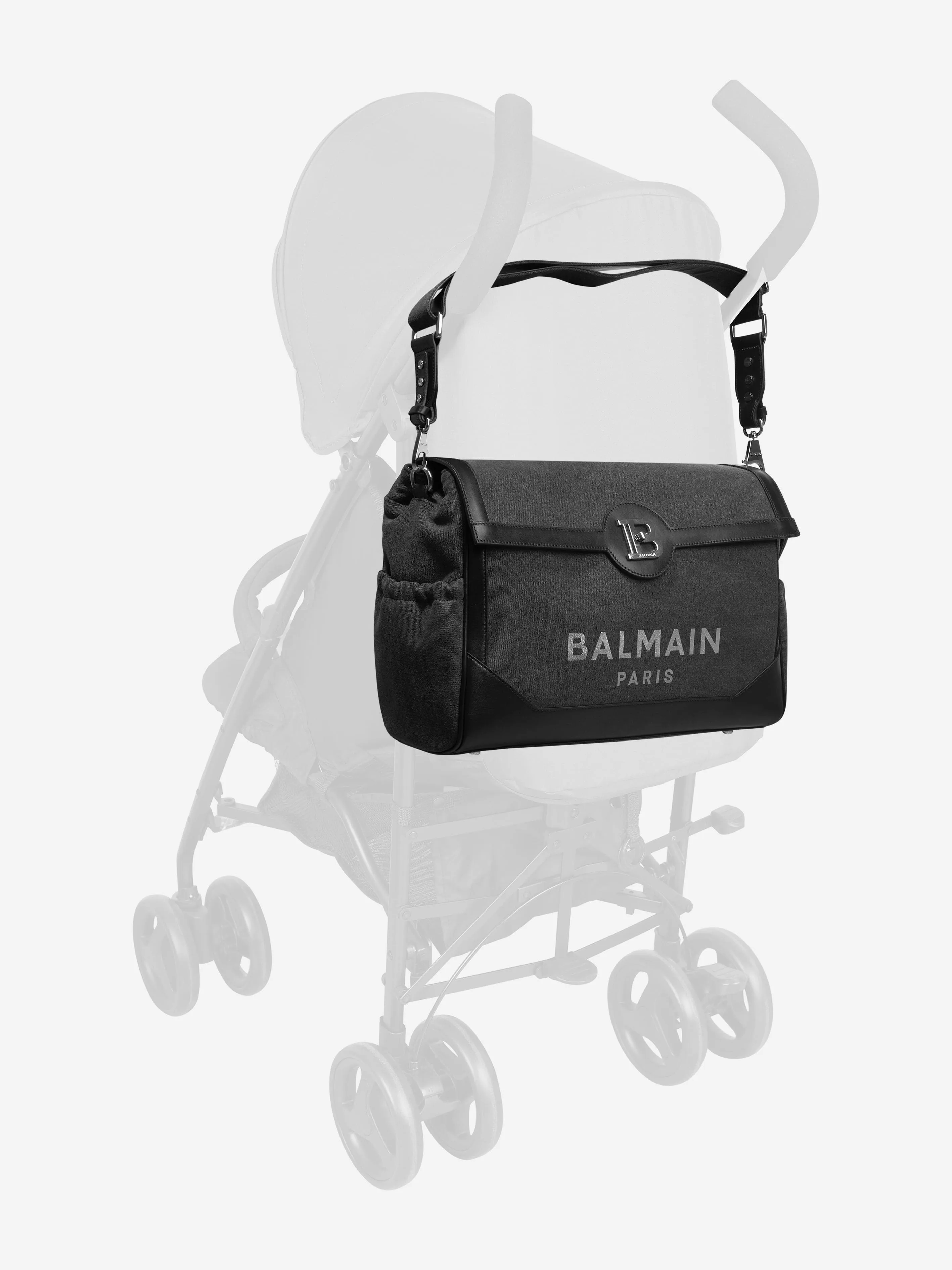 Balmain Baby Logo Changing Bag in Grey