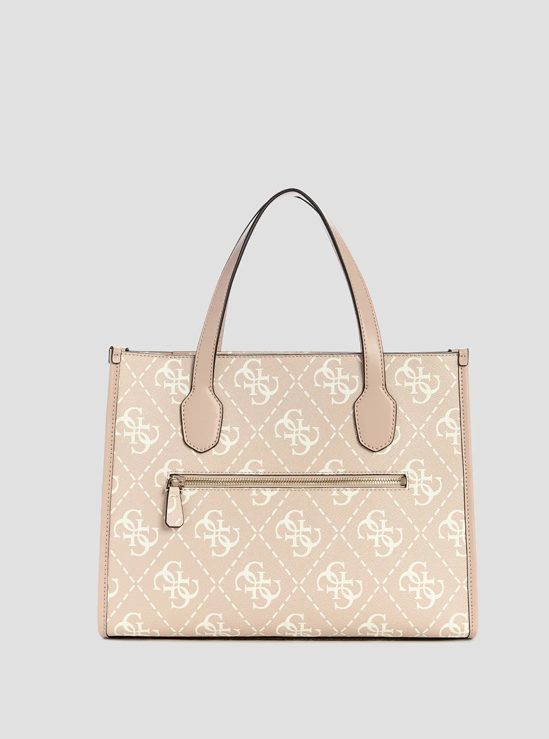 Beige Logo Izzy Tote Bag