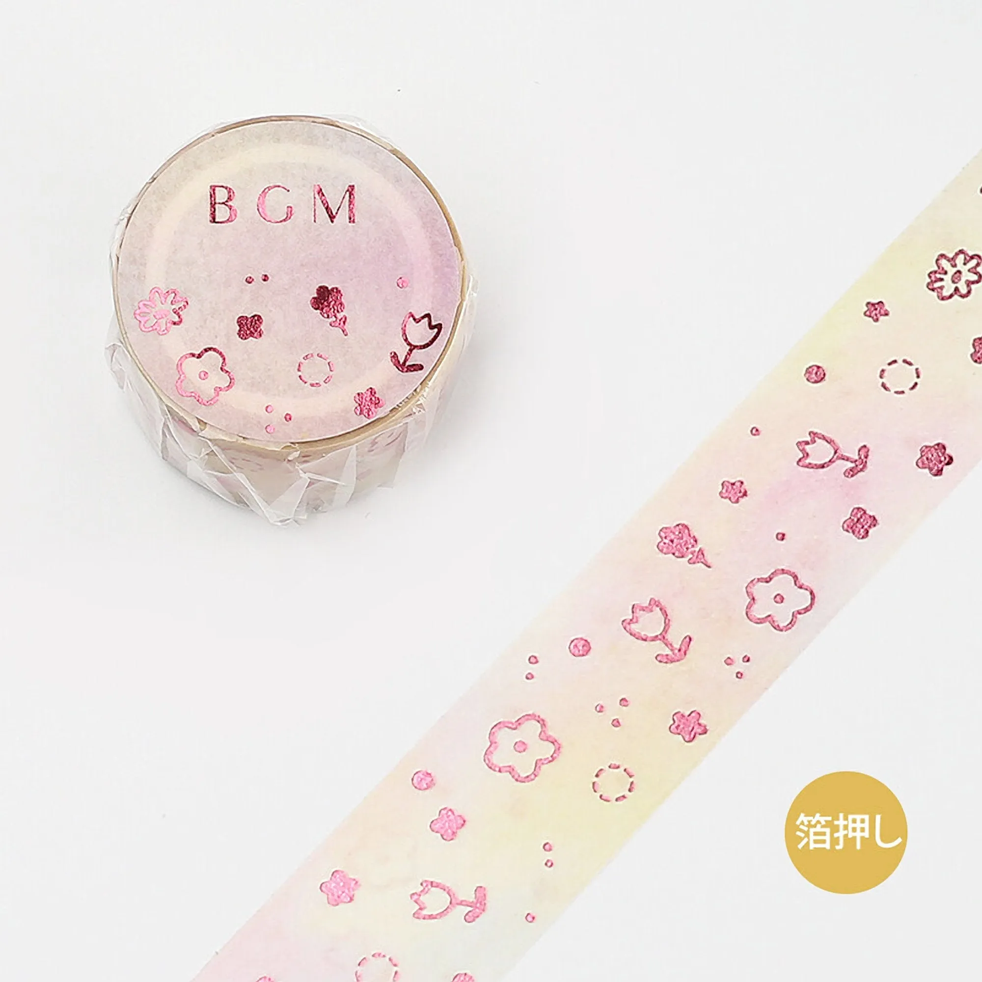 BGM Macaroon Flowers Tulips Sakura Cherry Blossoms Silver Foil Washi Tape