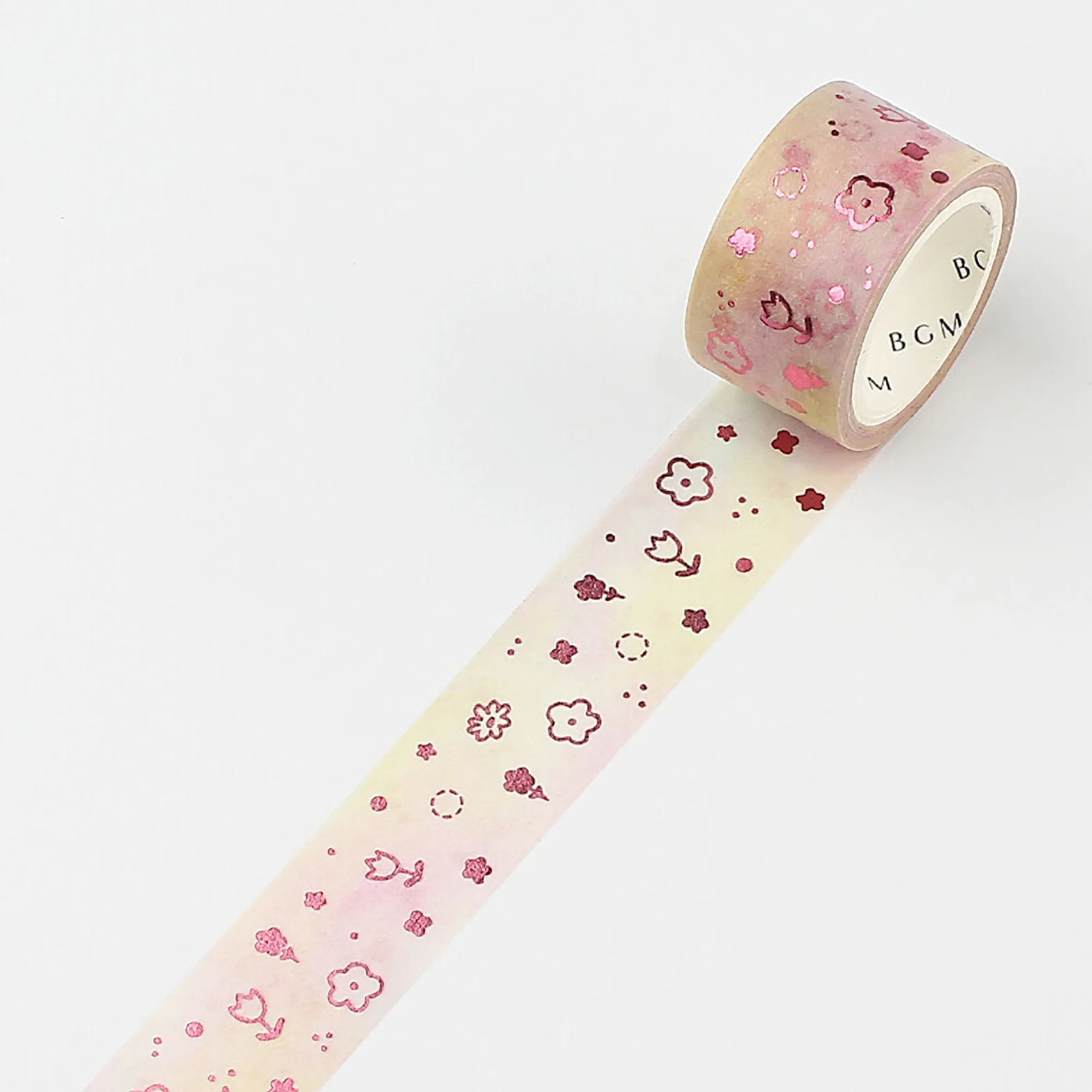 BGM Macaroon Flowers Tulips Sakura Cherry Blossoms Silver Foil Washi Tape