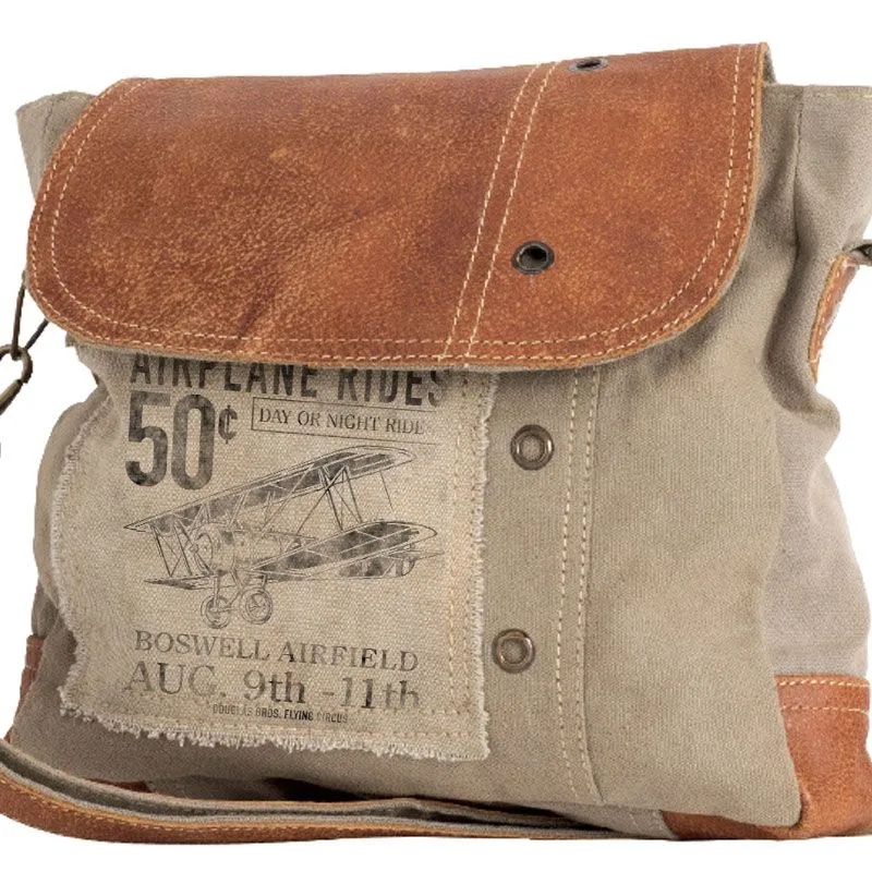 Biplane Canvas Suede Crossbody