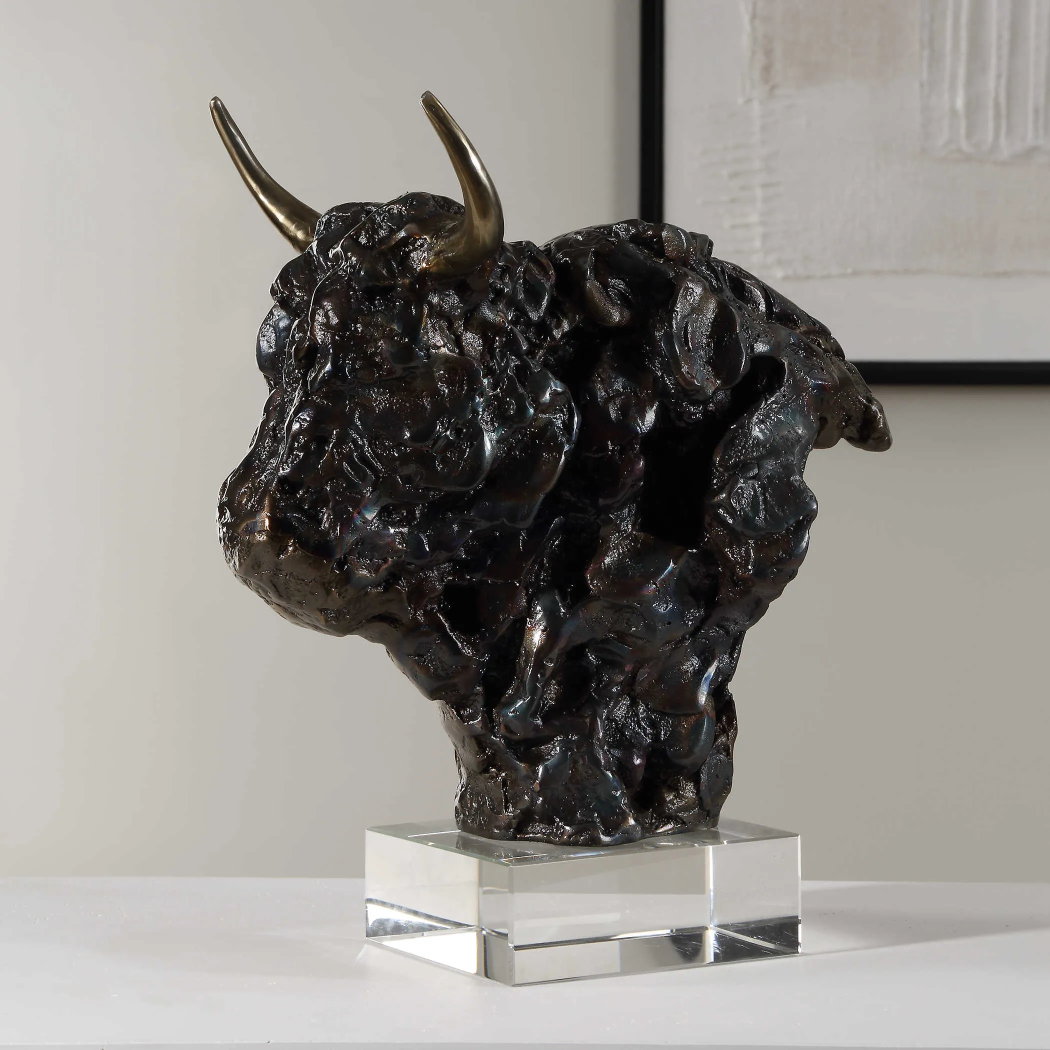 Bison Bust Sculpture