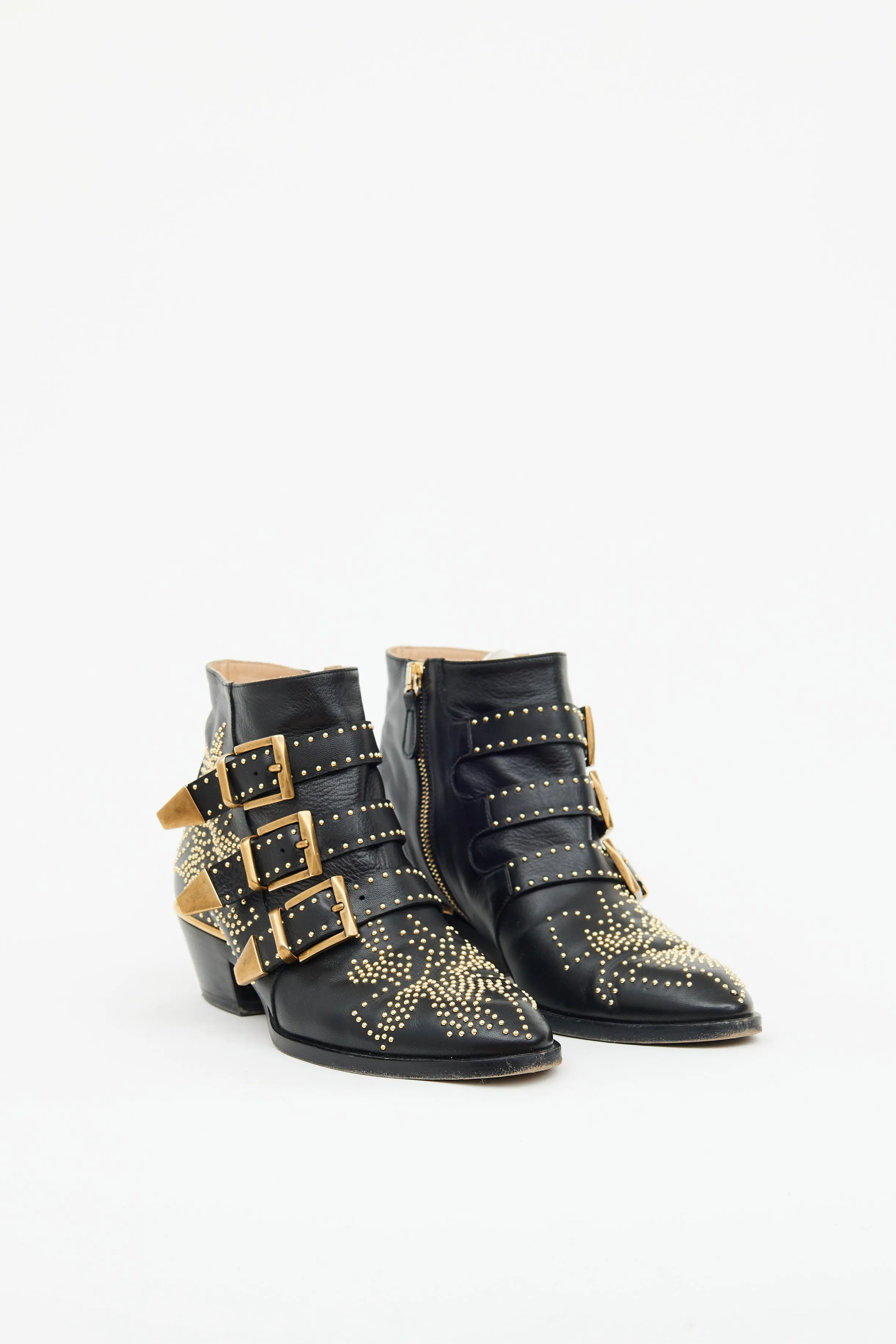 Black & Gold Susanna Studded Boots