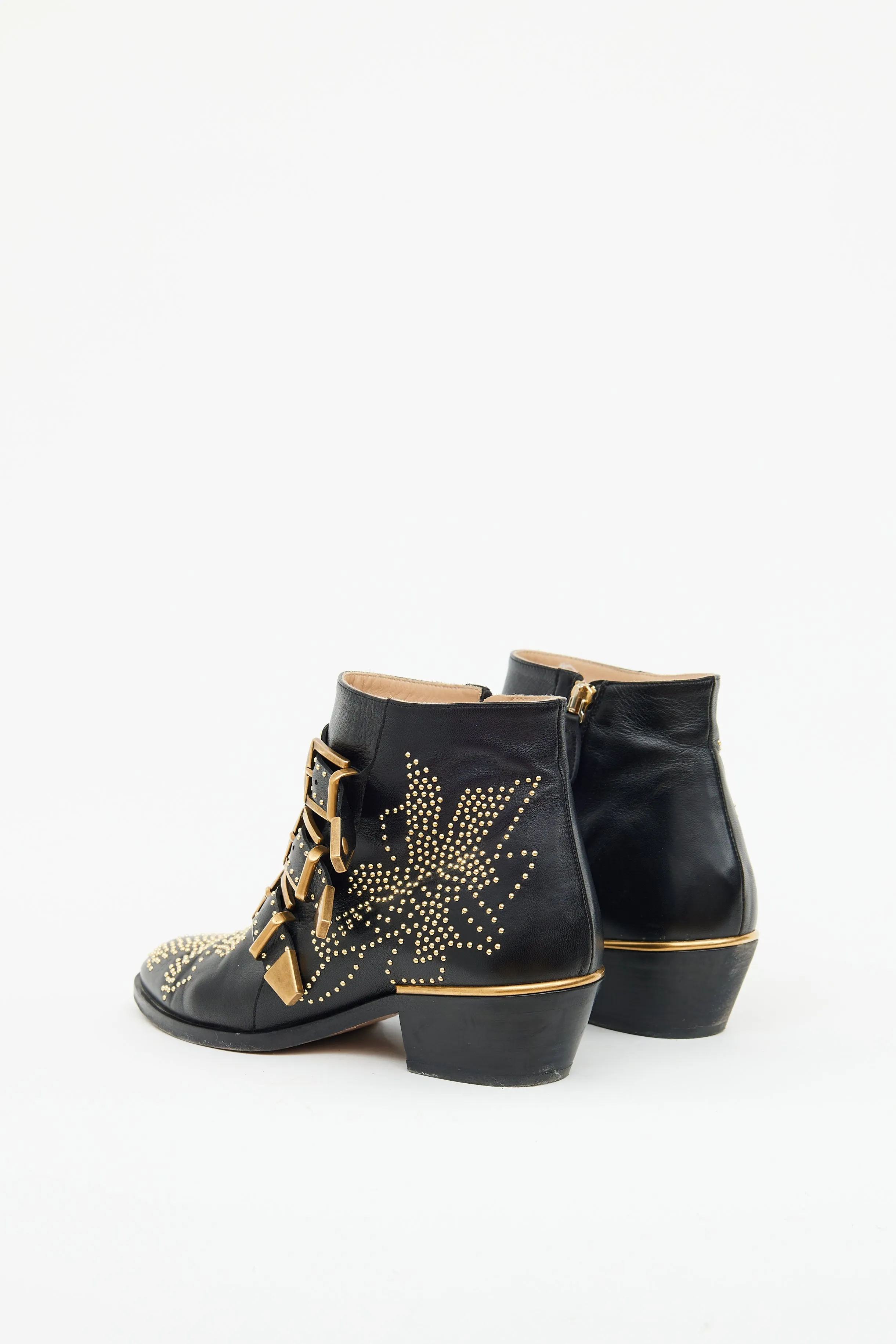 Black & Gold Susanna Studded Boots