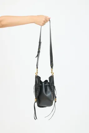 Black Leather Radja Studded Bucket Bag