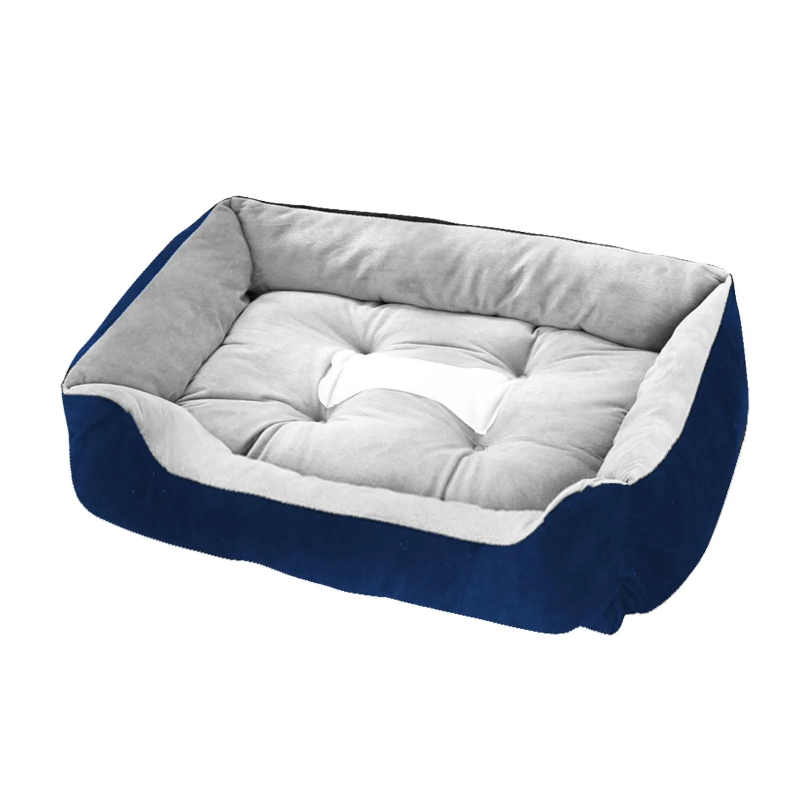 Blue Walled Pet Bed with Foam Padding - Medium | PawFriends