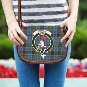 Brodie Hunting Modern Tartan Saddle Bag with Family Crest