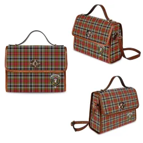 Buchanan Old Dress Tartan Waterproof Canvas Bag with Family Crest