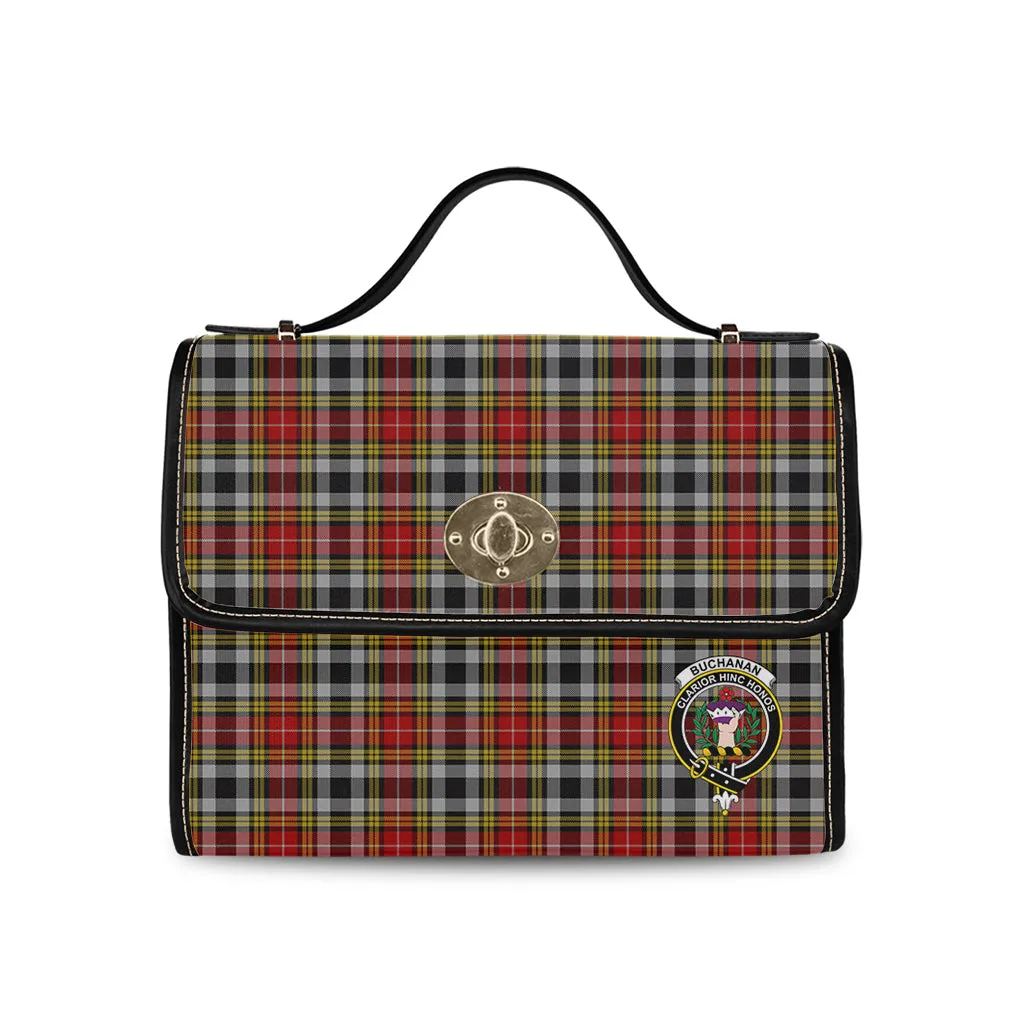 Buchanan Old Dress Tartan Waterproof Canvas Bag with Family Crest