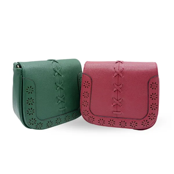 CAMELA - Red Vegan Leather Saddle Shoulder Bag