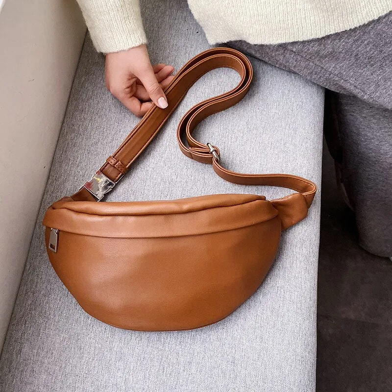 Casual Waist Bag Casual Women Chest Bag Fashion Shoulder Bags Female Pu Leather Belt Bags