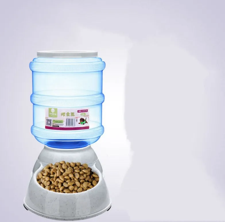 Cats Dogs Automatic Pet Feeder Drinking Water Fountains Large Capacity Plastic Pets Dog Food Bowl Water Dispenser