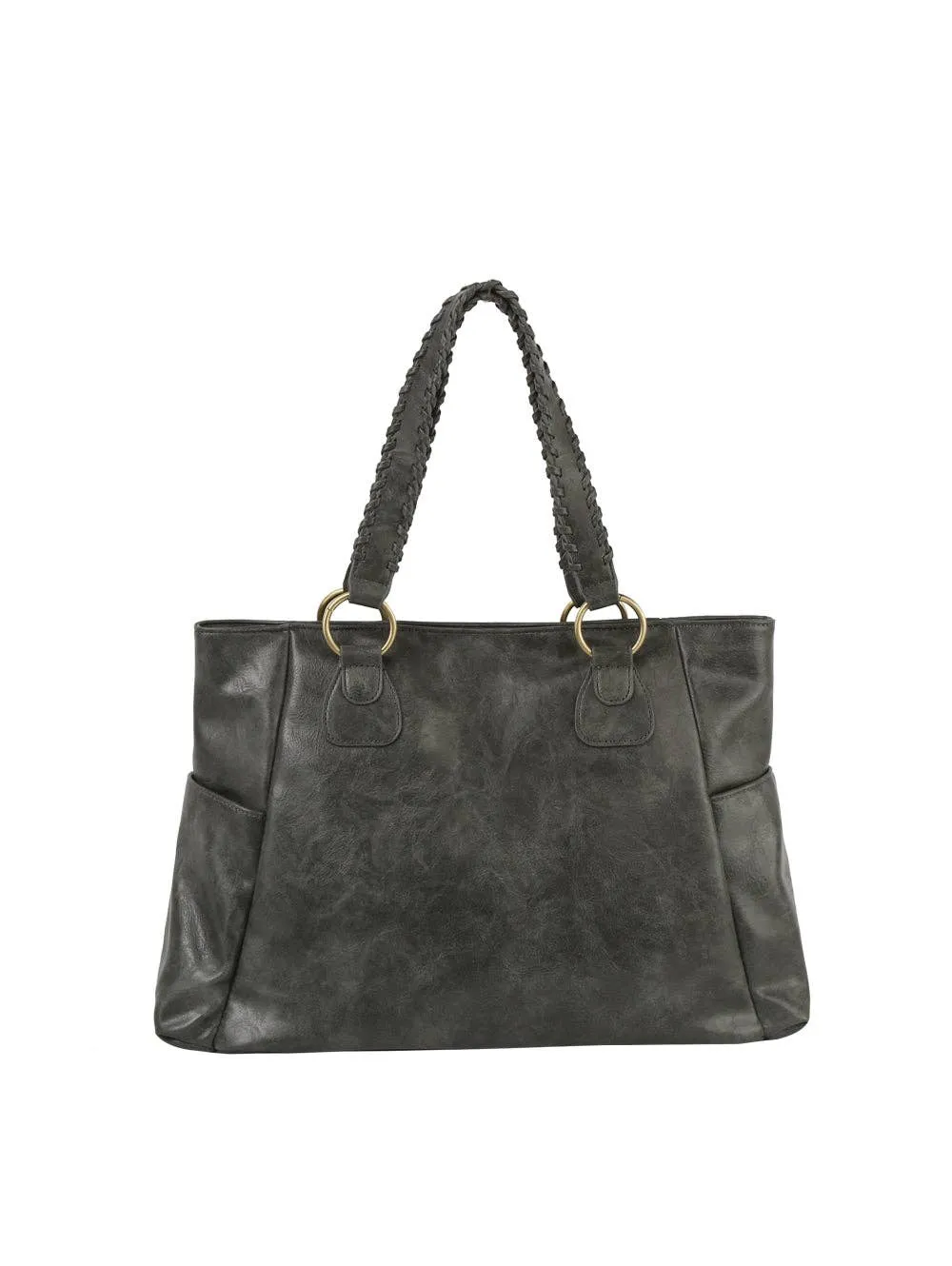 Charcoal Braided Handle Tote