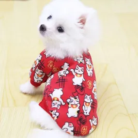 Chic and Adorable Puppy & Cat Apparel – Stylish Cartoon Print Dog Clothes for Small Breeds