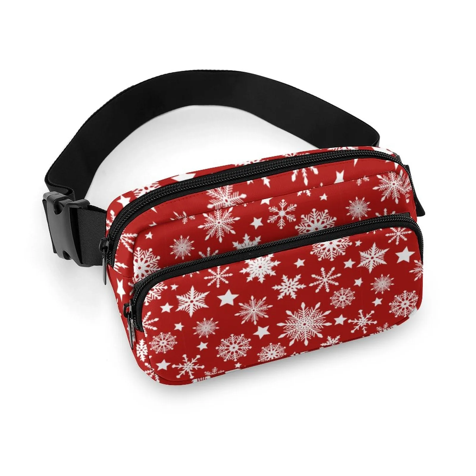 Christmas Bum Bag (All-Over Printing), Snowflakes Design, Perfect Holiday Hands Free Bag Gift