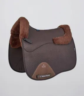 Close Contact Airtechnology Shockproof Wool Saddle Pad - Dressage Square Brown/Brown Wool