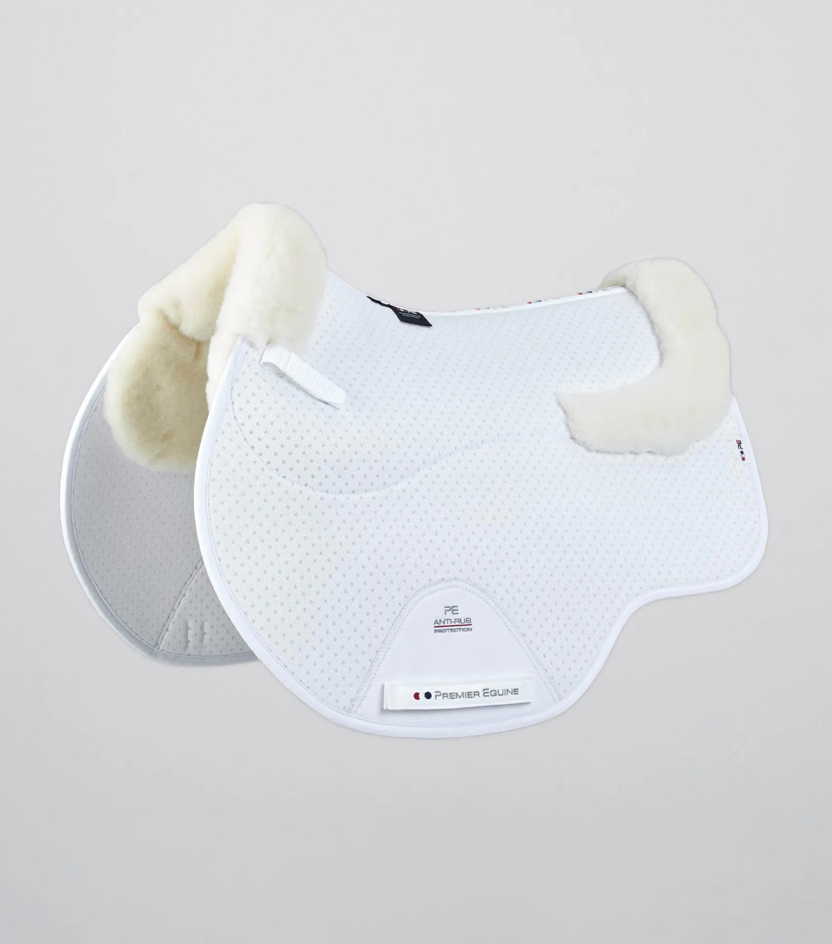 Close Contact Airtechnology Shockproof Wool Saddle Pad - GP/Jump Square White/Natural Wool