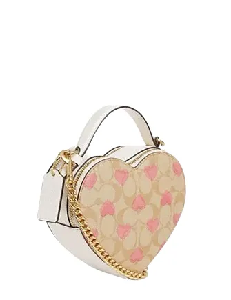 Coach Heart Crossbody In Signature Canvas With Heart Print