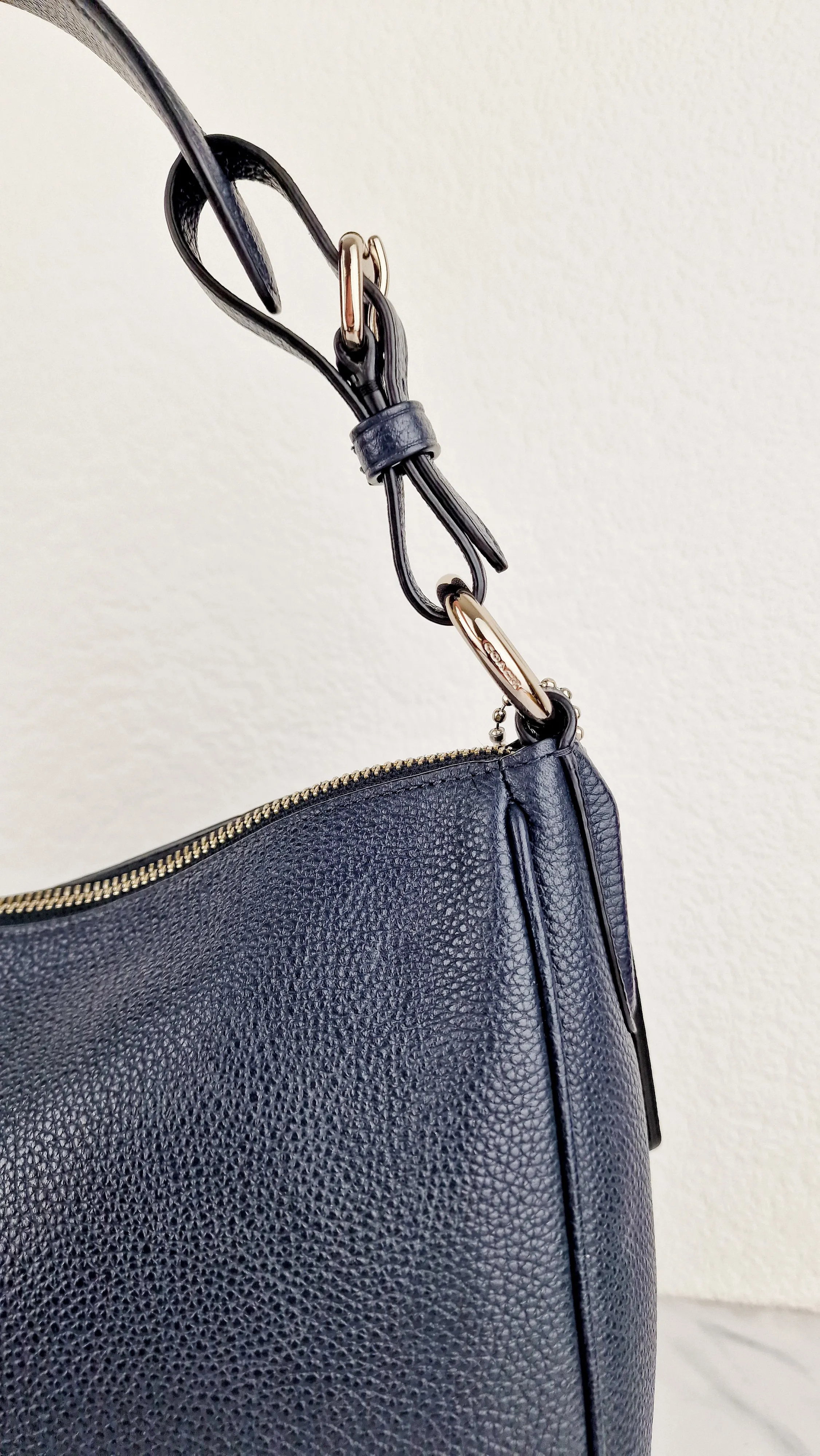 Coach Sutton Hobo Bag in Navy Blue Pebble Leather - Shoulder Bag - Coach 35593