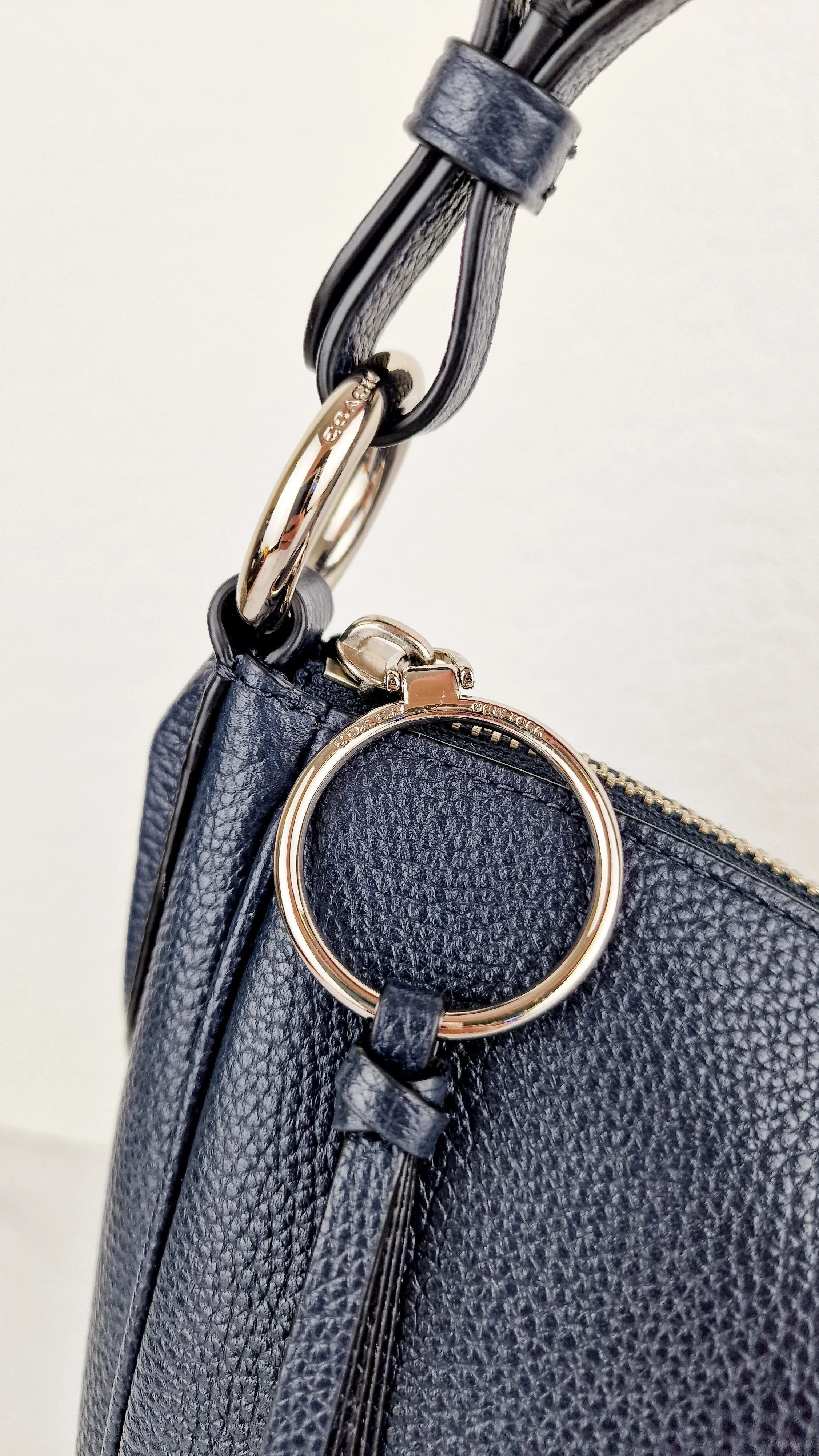 Coach Sutton Hobo Bag in Navy Blue Pebble Leather - Shoulder Bag - Coach 35593