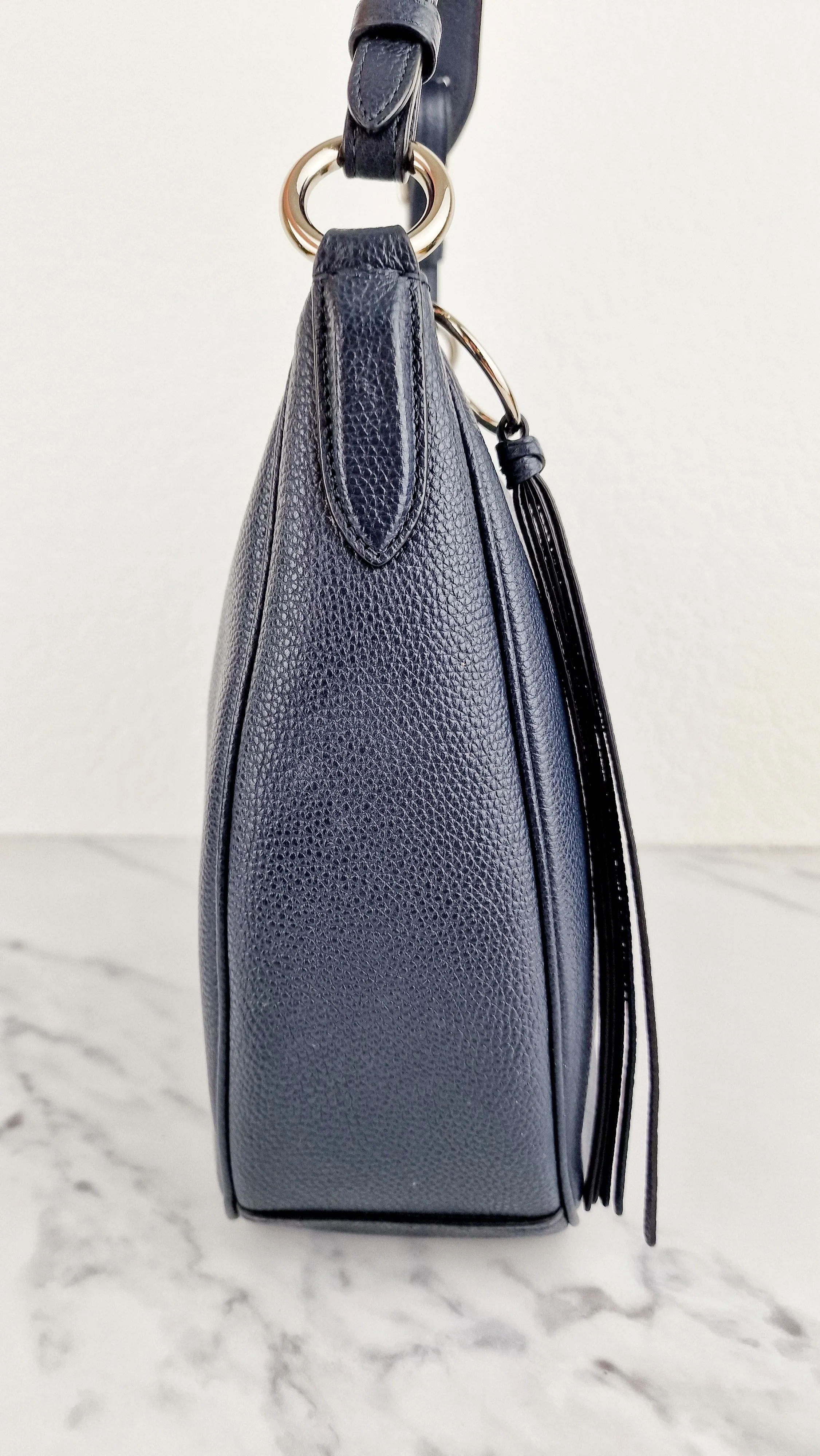 Coach Sutton Hobo Bag in Navy Blue Pebble Leather - Shoulder Bag - Coach 35593