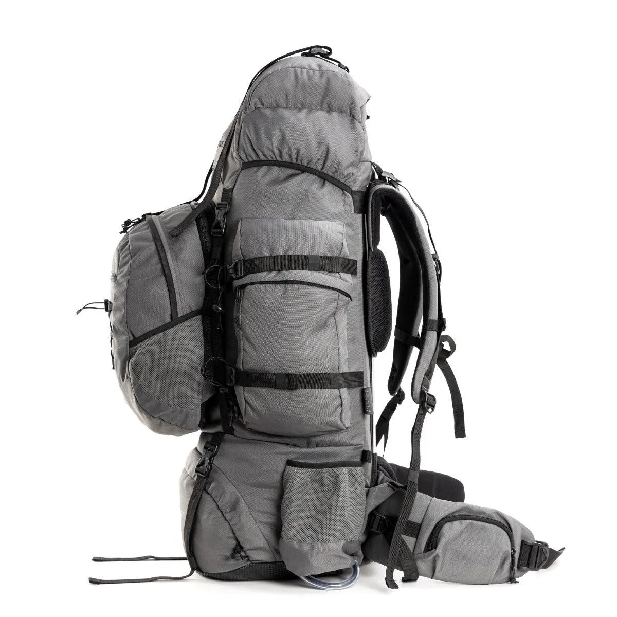 Colonel Pro Metal Frame Rucksack   Detachable Bag & Rain Cover - 90 Litres - Grey