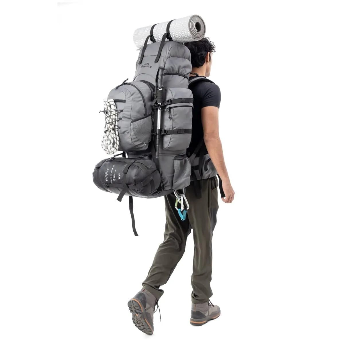 Colonel Pro Metal Frame Rucksack   Detachable Bag & Rain Cover - 90 Litres - Grey