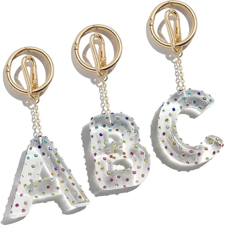 Confetti Initial Bag Charm - A