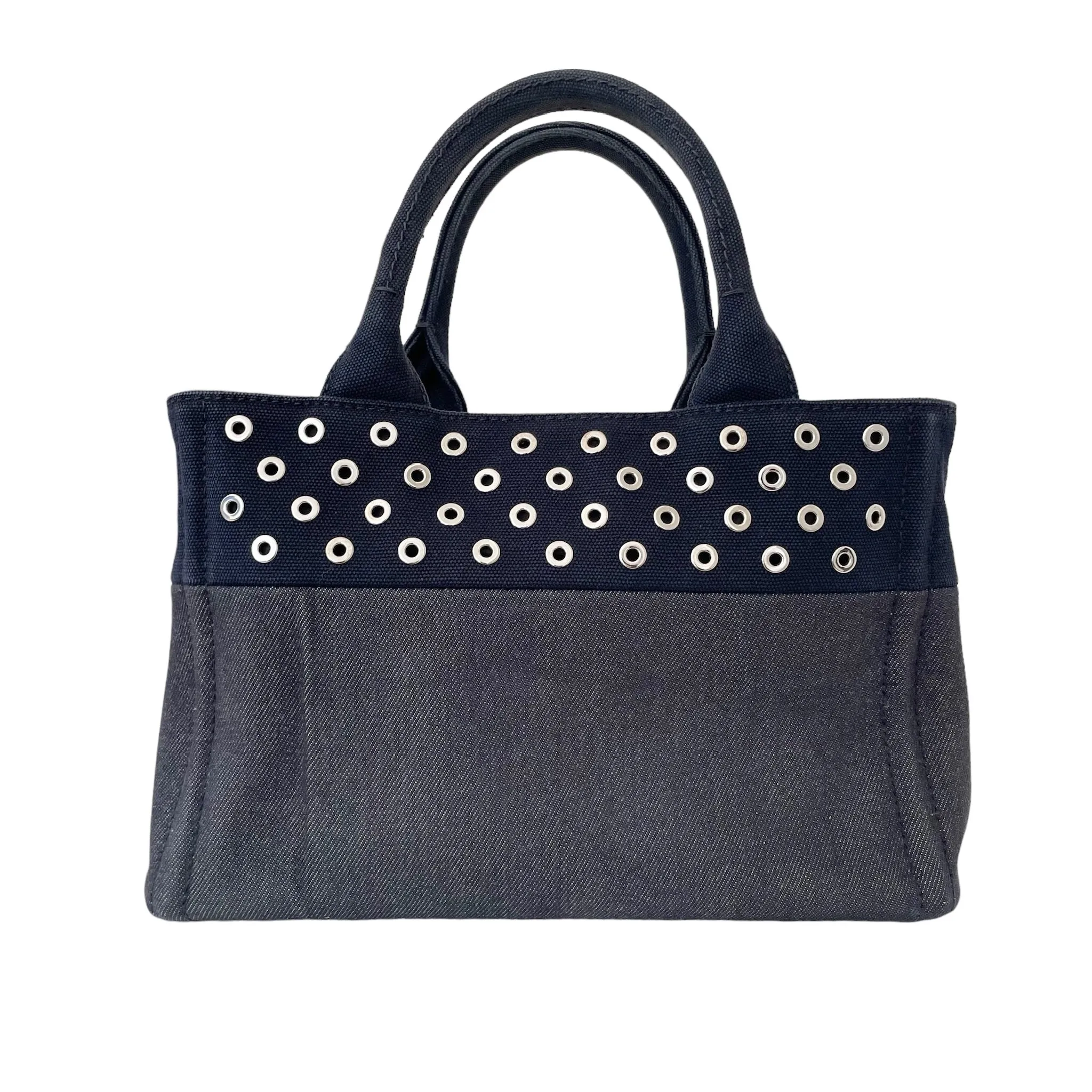 Denim Studded Tote Bag