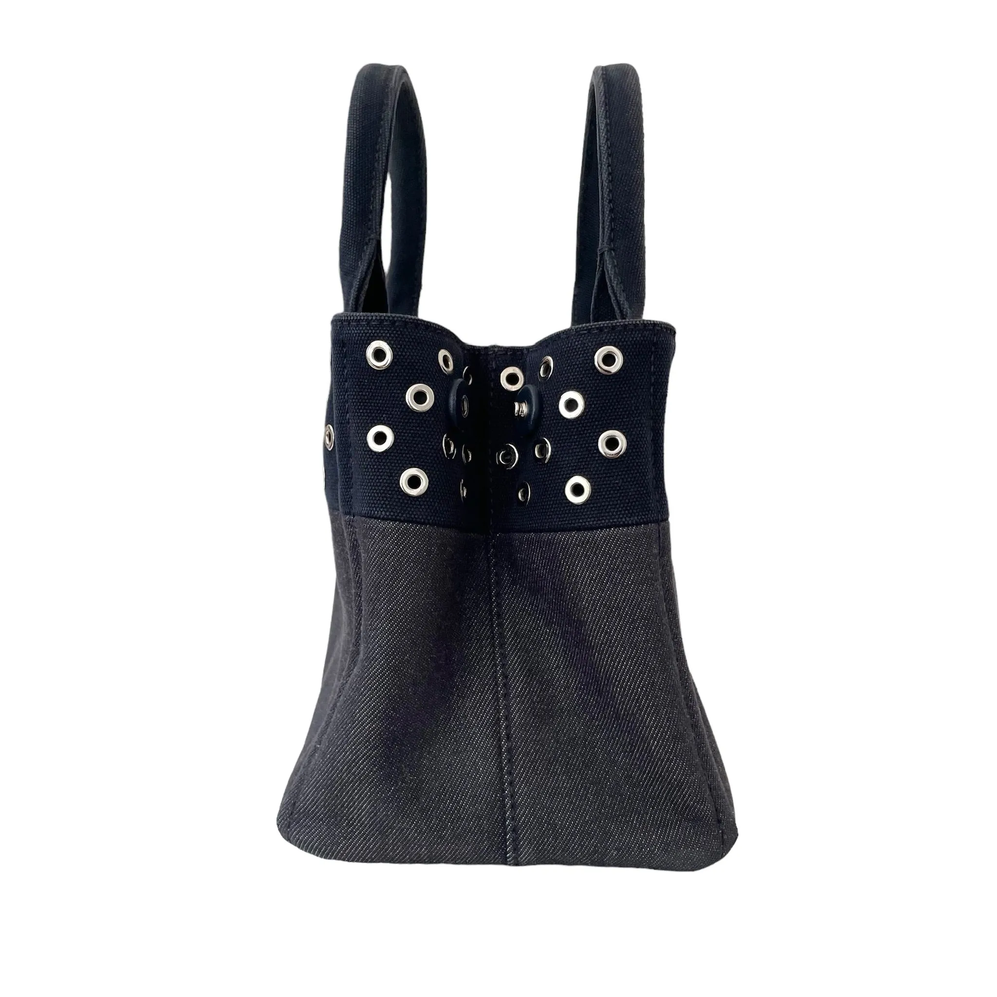 Denim Studded Tote Bag