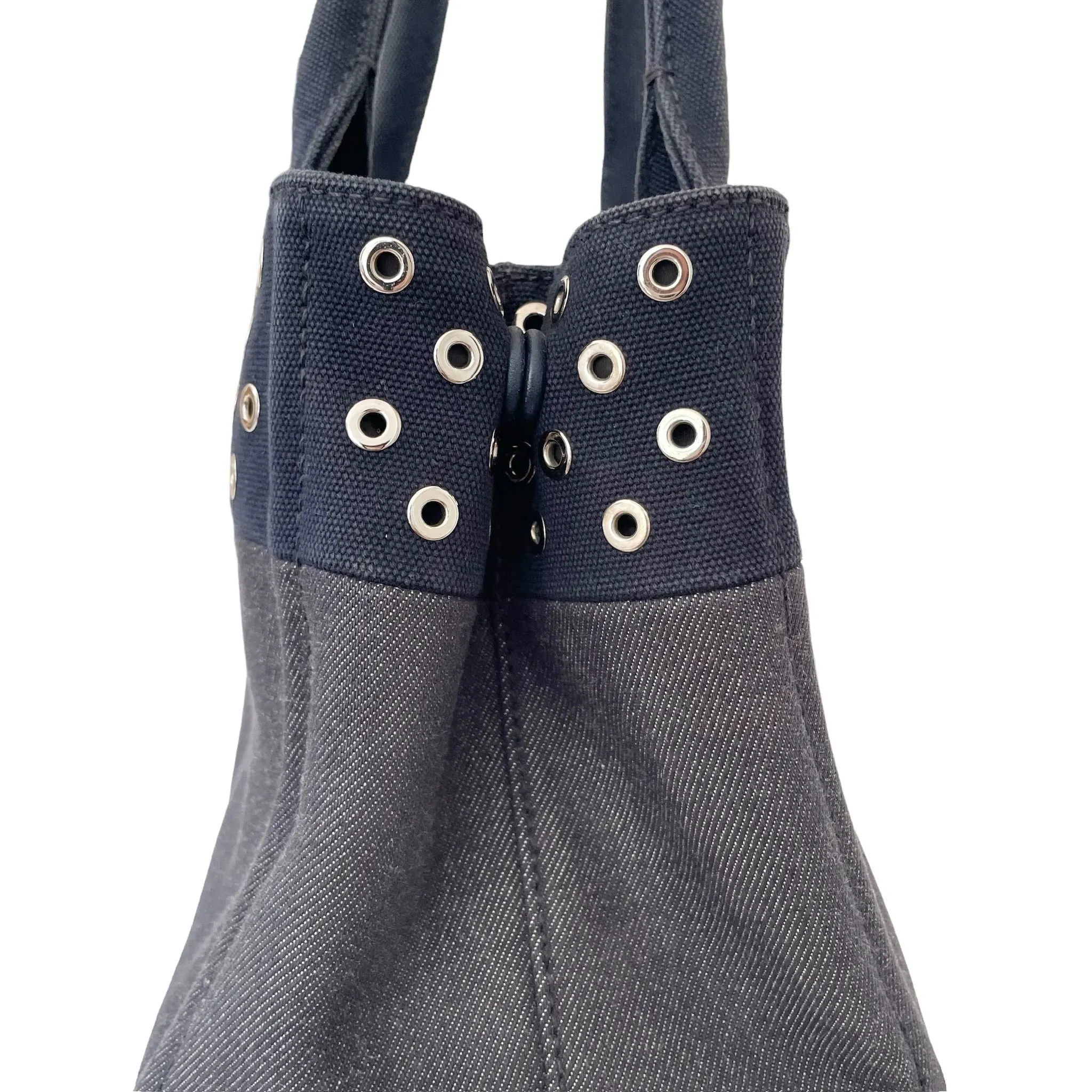 Denim Studded Tote Bag