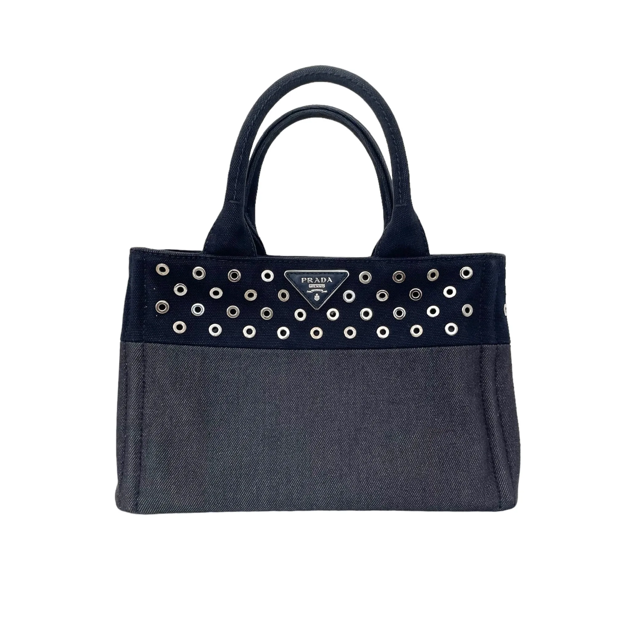 Denim Studded Tote Bag